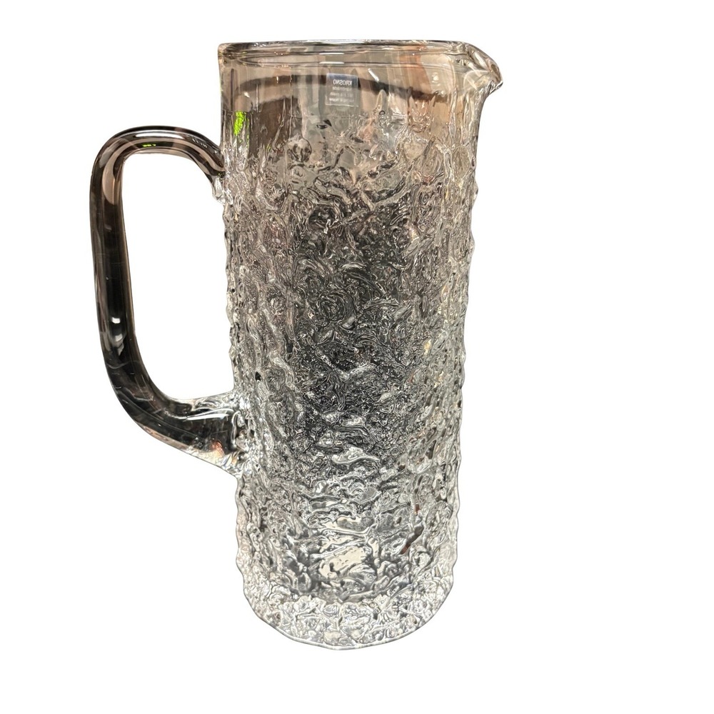 Crate & Barrel Krosno "Melting Ice" Glass Pitcher Norda Made In Poland